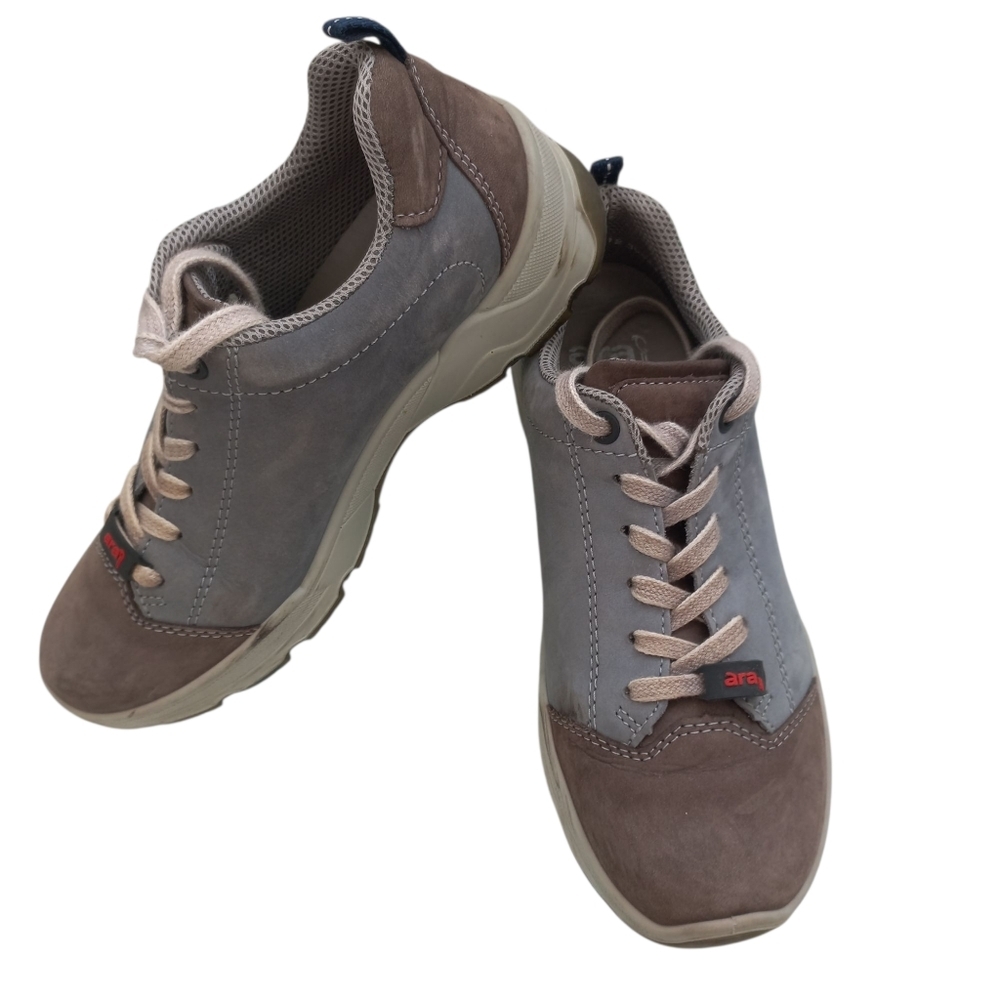 Ara Men’s Gray/Tan Lace-Up Casual Walking Sneakers  Size 7 US